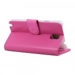 Wholesale Note 3 Simple Leather Wallet Case with Stand (Pink)